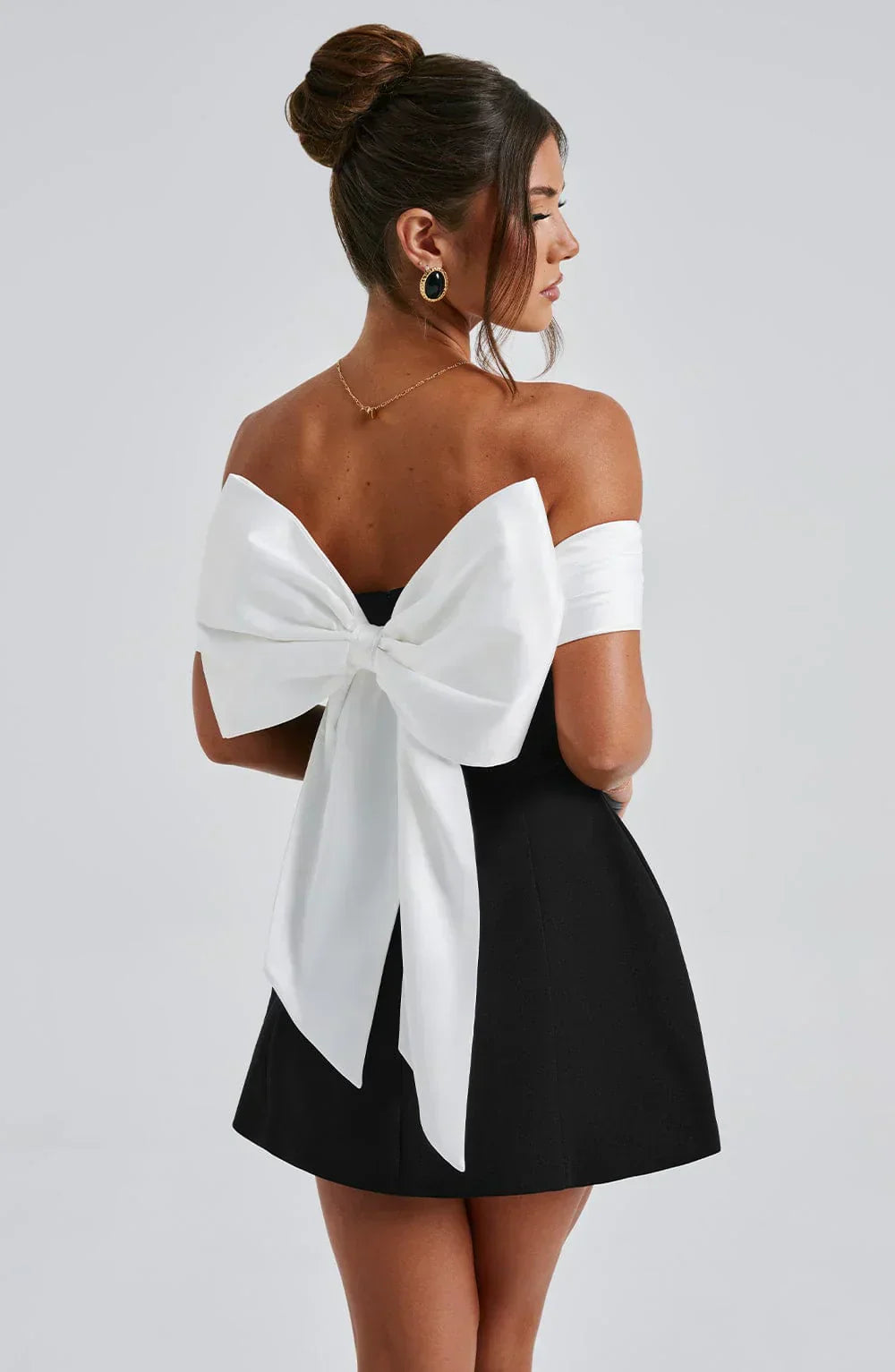 Mila - Mini dress (zwart/wit)
