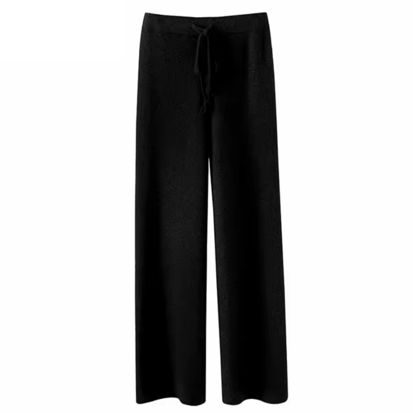 Fenna – Wollen gebreide broek met wijde pijpen
