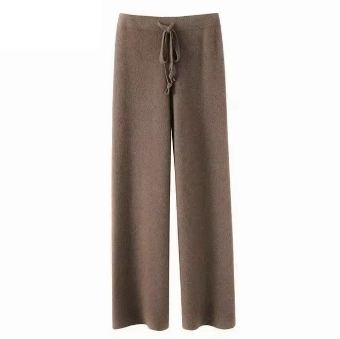 Fenna – Wollen gebreide broek met wijde pijpen